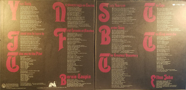 Elton John : Elton John (LP, Album, Pin)