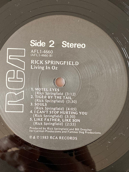Rick Springfield : Living In Oz (LP, Album)