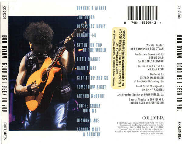 Bob Dylan : Good As I Been To You (CD, Album)