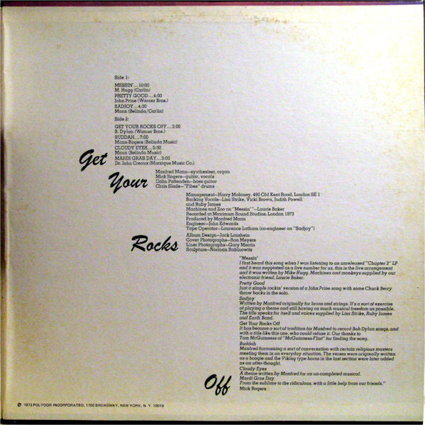 Manfred Mann's Earth Band : Get Your Rocks Off (LP, Album, Promo)