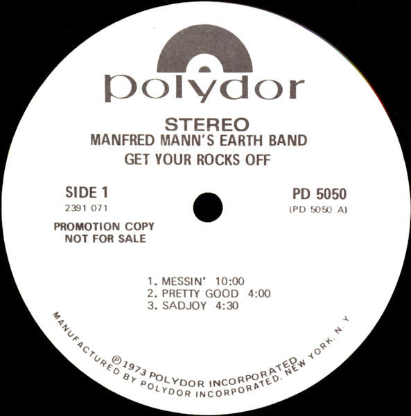 Manfred Mann's Earth Band : Get Your Rocks Off (LP, Album, Promo)