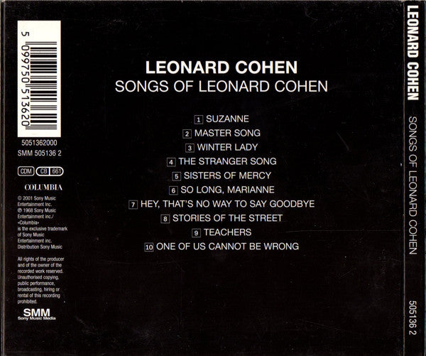 Leonard Cohen : Songs Of Leonard Cohen (CD, Album, RE, Dig)