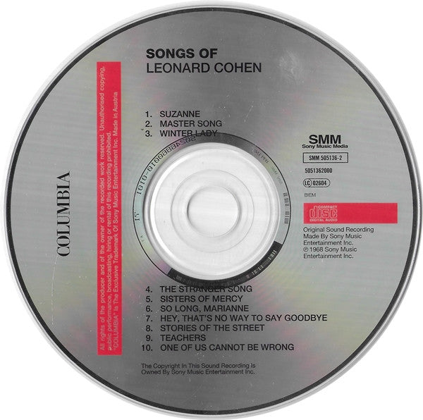 Leonard Cohen : Songs Of Leonard Cohen (CD, Album, RE, Dig)