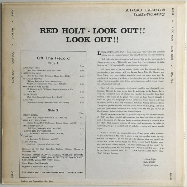 Red Holt : Look Out!! Look Out!! (LP, Mono)