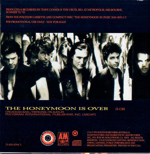 The Cruel Sea : The Honeymoon Is Over (CD, Single, Promo)