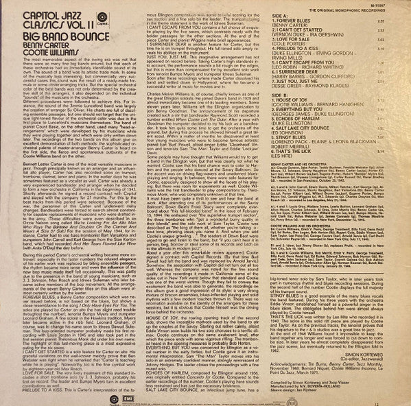 Benny Carter & Cootie Williams : Big Band Bounce (LP, Comp)