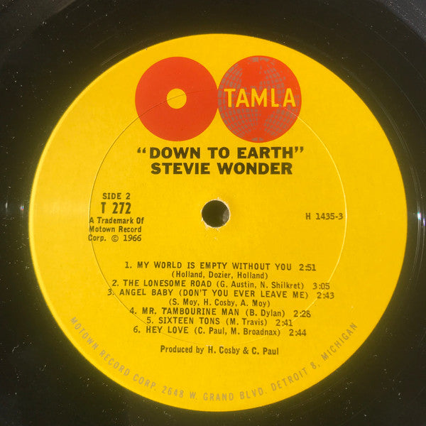 Stevie Wonder : Down To Earth (LP, Album, Mono)