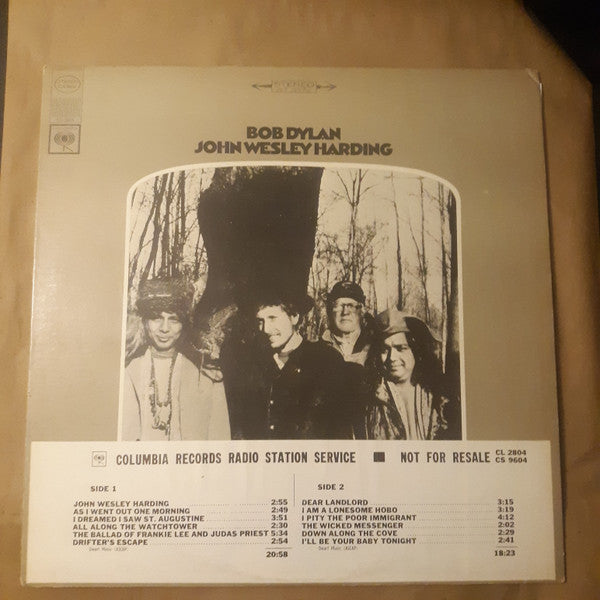 Bob Dylan : John Wesley Harding (LP, Album, M/Print, Ter)