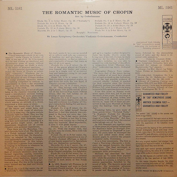 Saint Louis Symphony Orchestra : The Romantic Music Of Chopin (LP)