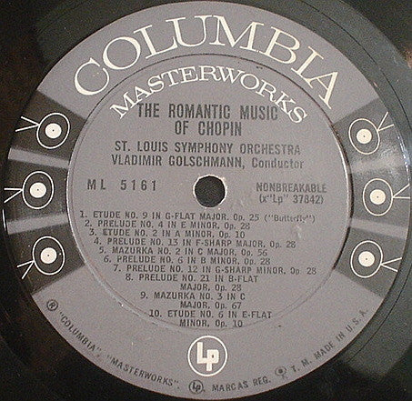 Saint Louis Symphony Orchestra : The Romantic Music Of Chopin (LP)
