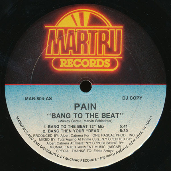 Pain (2) : Bang To The Beat (12", Promo)