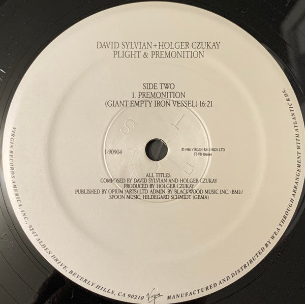 David Sylvian + Holger Czukay : Plight & Premonition (LP, Album, SRC)