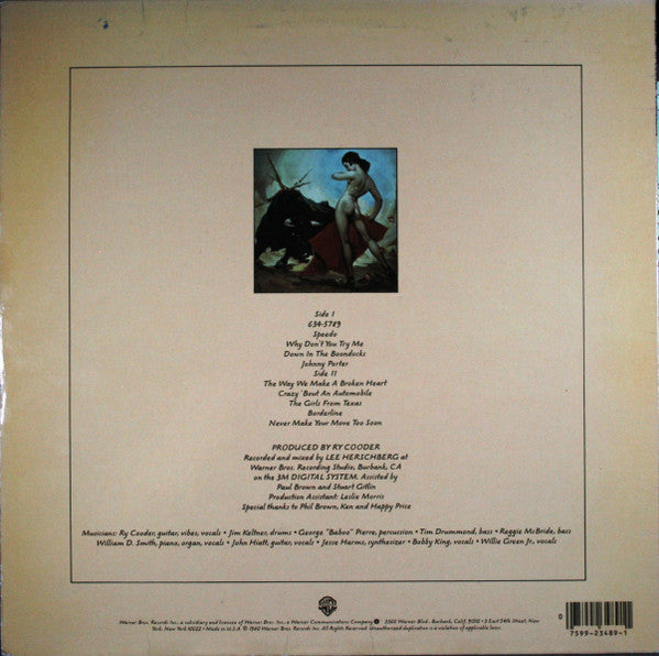 Ry Cooder : Borderline (LP, Album, Win)