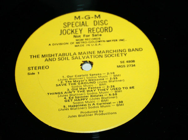 Jules Blattner : The Mishtabula Maine Marching Band And Soil Salvation Society (LP, Album, Promo)