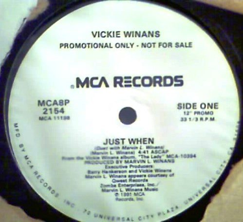 Vickie Winans : Just When (12", Promo)