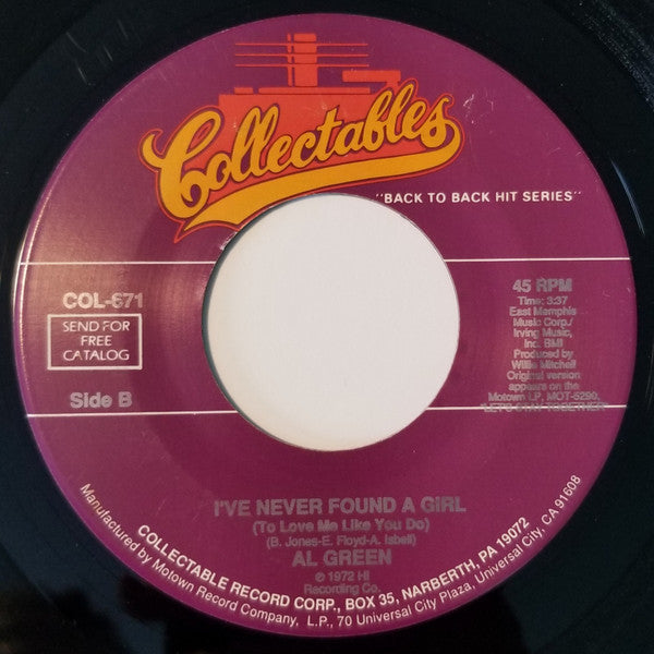 Al Green : Let's Stay Together / I've Never Found A Girl (To Love Me Like You Do) (7")
