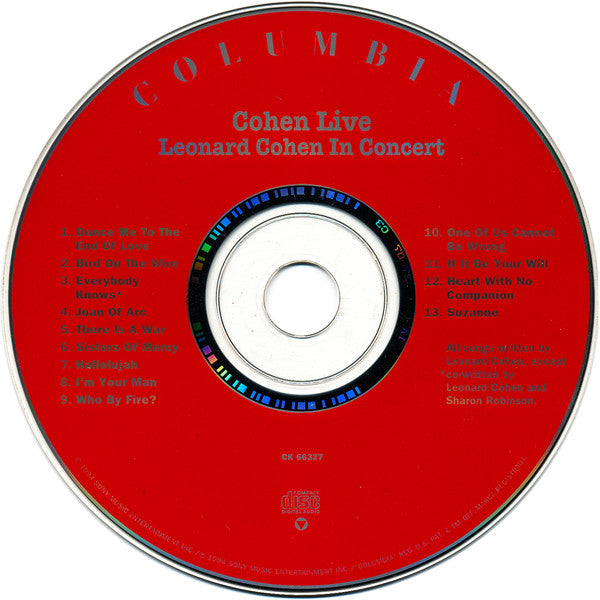 Leonard Cohen : Cohen Live (CD, Album)