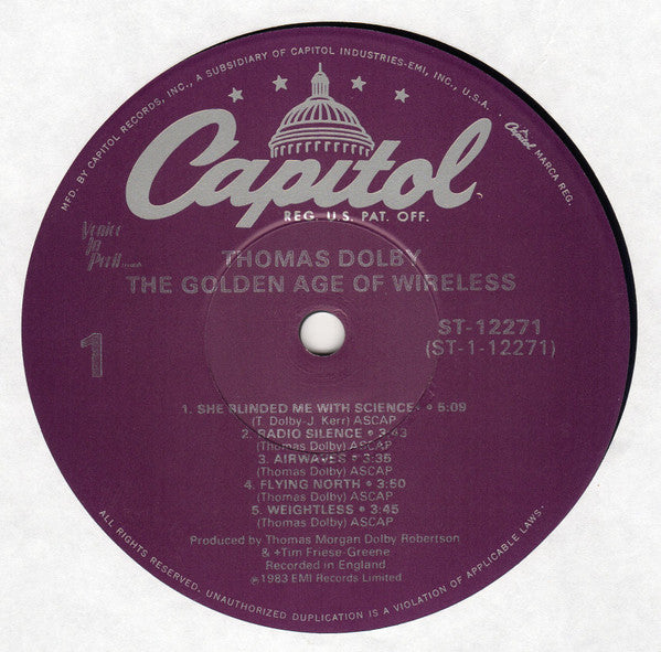 Thomas Dolby : The Golden Age Of Wireless (LP, Album, RE, Jac)