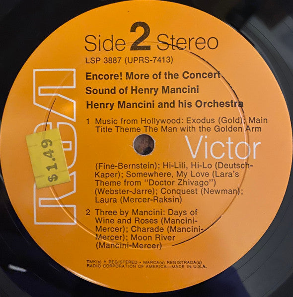 Henry Mancini : Encore! More Of The Concert Sound Of Henry Mancini (LP, Album, RE)