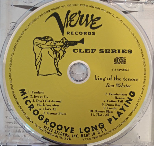Ben Webster : King Of The Tenors (CD, Album, RE)