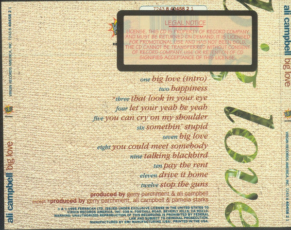 Ali Campbell : Big Love (CD, Album, Promo)