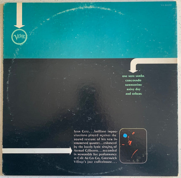 The New Stan Getz Quartet Featuring Astrud Gilberto : Getz Au Go Go (LP, Album, RP, gat)