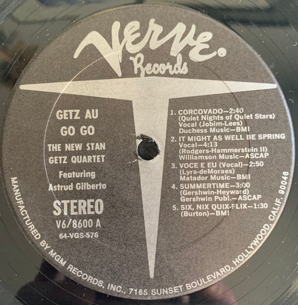 The New Stan Getz Quartet Featuring Astrud Gilberto : Getz Au Go Go (LP, Album, RP, gat)