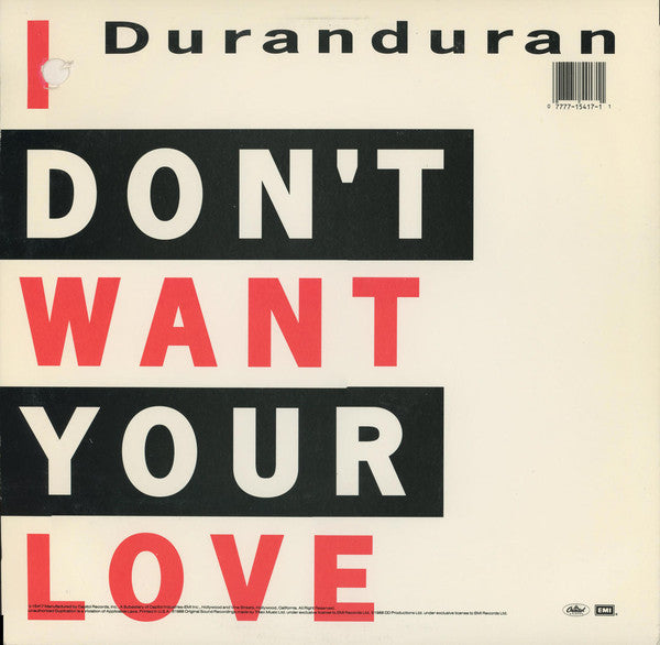 Duran Duran : I Don't Want Your Love (12", Single)