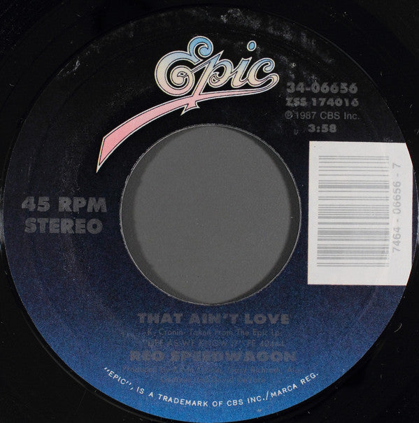 REO Speedwagon : That Ain't Love / Accidents Can Happen (7", Styrene, Car)