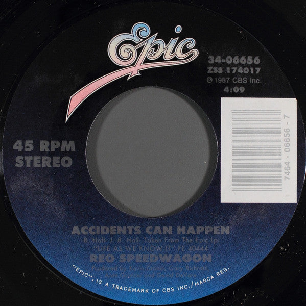 REO Speedwagon : That Ain't Love / Accidents Can Happen (7", Styrene, Car)