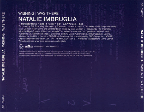 Natalie Imbruglia : Wishing I Was There (CD, Single, Promo)