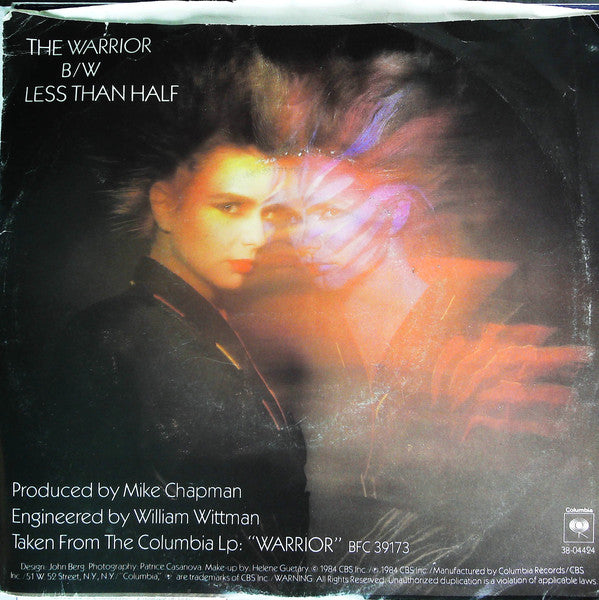 Scandal (4) Featuring Patty Smyth : The Warrior (7", Styrene, Car)