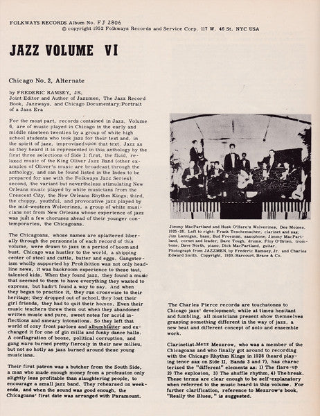 Various : Jazz Volume 6 (Chicago No. 2) (LP, Comp)