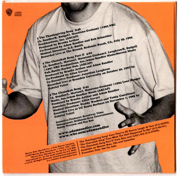 Adam Sandler : The Thanksgiving Song / The Chanukah Song (CD, Single, Promo)