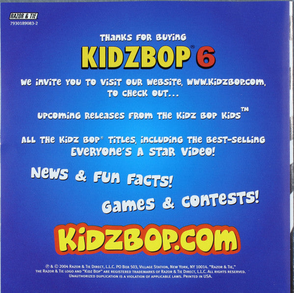 Kidz Bop Kids : Kidz Bop 6 (CD)