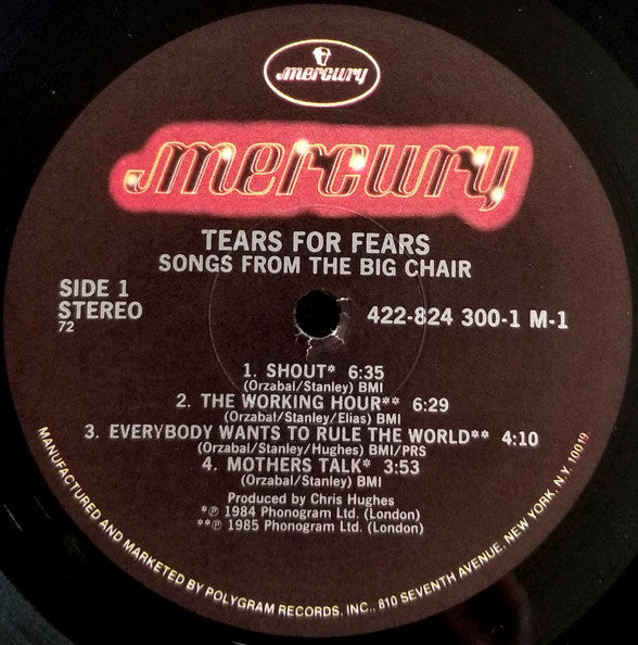 Tears For Fears : Songs From The Big Chair (LP, Album, 72 )