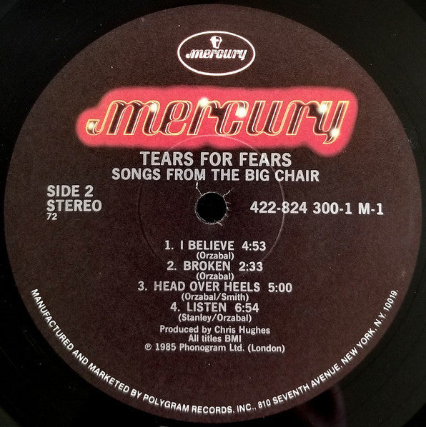 Tears For Fears : Songs From The Big Chair (LP, Album, 72 )