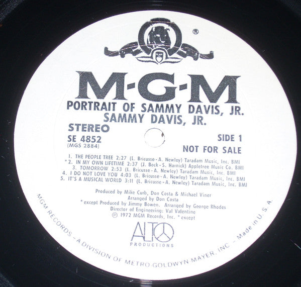 Sammy Davis Jr. : Portrait Of Sammy Davis, Jr. (LP, Album, Promo)