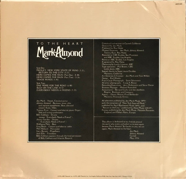 Mark-Almond : To The Heart (LP, Album)