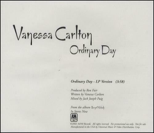 Vanessa Carlton : Ordinary Day (CD, Single, Promo)