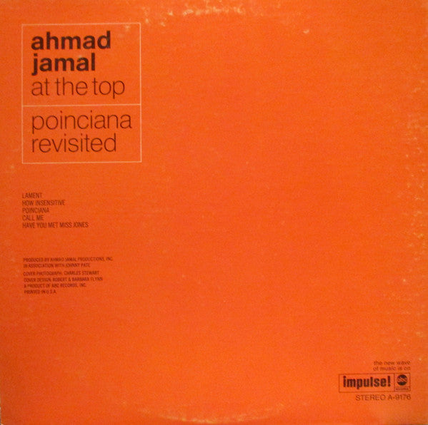 Ahmad Jamal : At The Top: Poinciana Revisited (LP, Album, Gat)