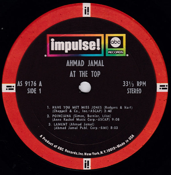 Ahmad Jamal : At The Top: Poinciana Revisited (LP, Album, Gat)