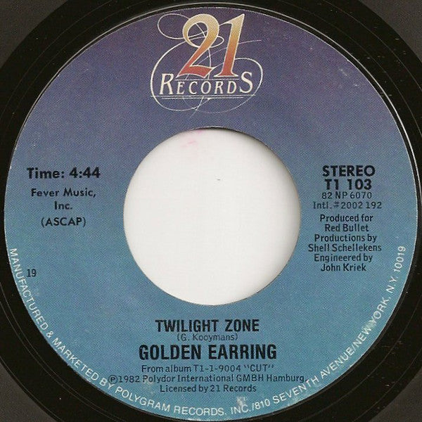 Golden Earring : Twilight Zone (7", Styrene, Bes)