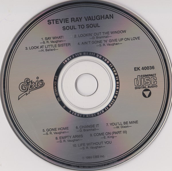 Stevie Ray Vaughan & Double Trouble : Soul To Soul (CD, Album, RE, Pit)