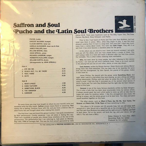 Pucho & His Latin Soul Brothers : Saffron & Soul (LP, Album)