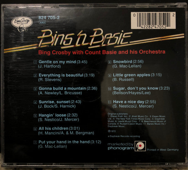 Bing Crosby With Count Basie Orchestra : Bing 'n Basie (CD, Album)
