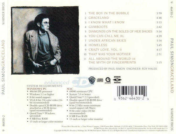 Paul Simon : Graceland (CD, Album, Enh, RE, Oly)