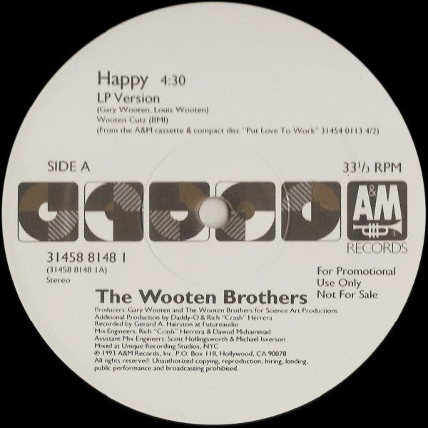 The Wooten Brothers : Happy (12", Promo)