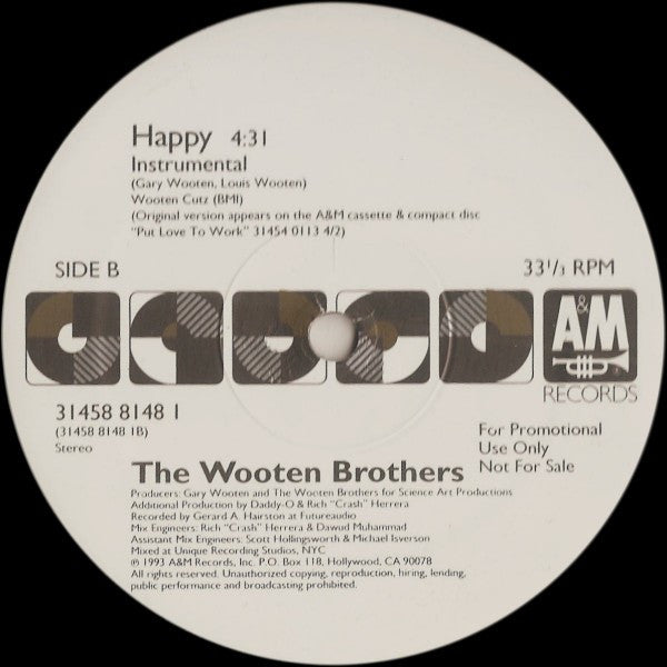 The Wooten Brothers : Happy (12", Promo)