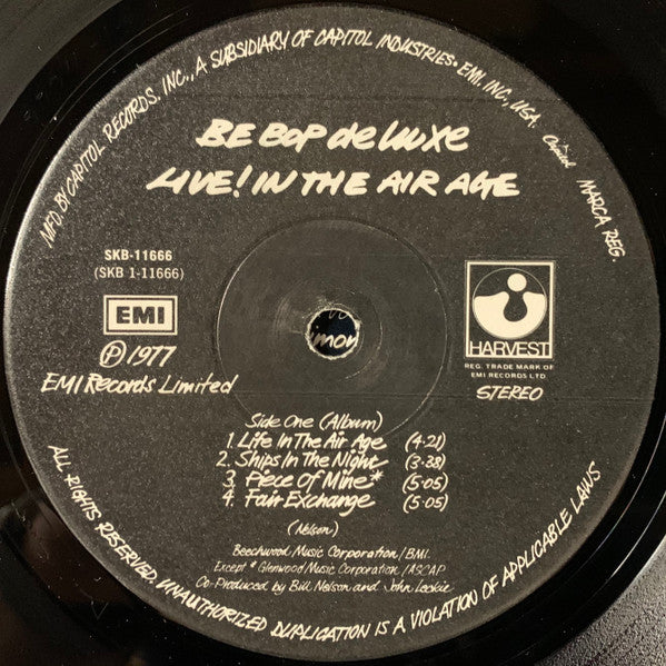 Be Bop Deluxe : Live! In The Air Age (LP, Album, Win + 12", EP, Win)